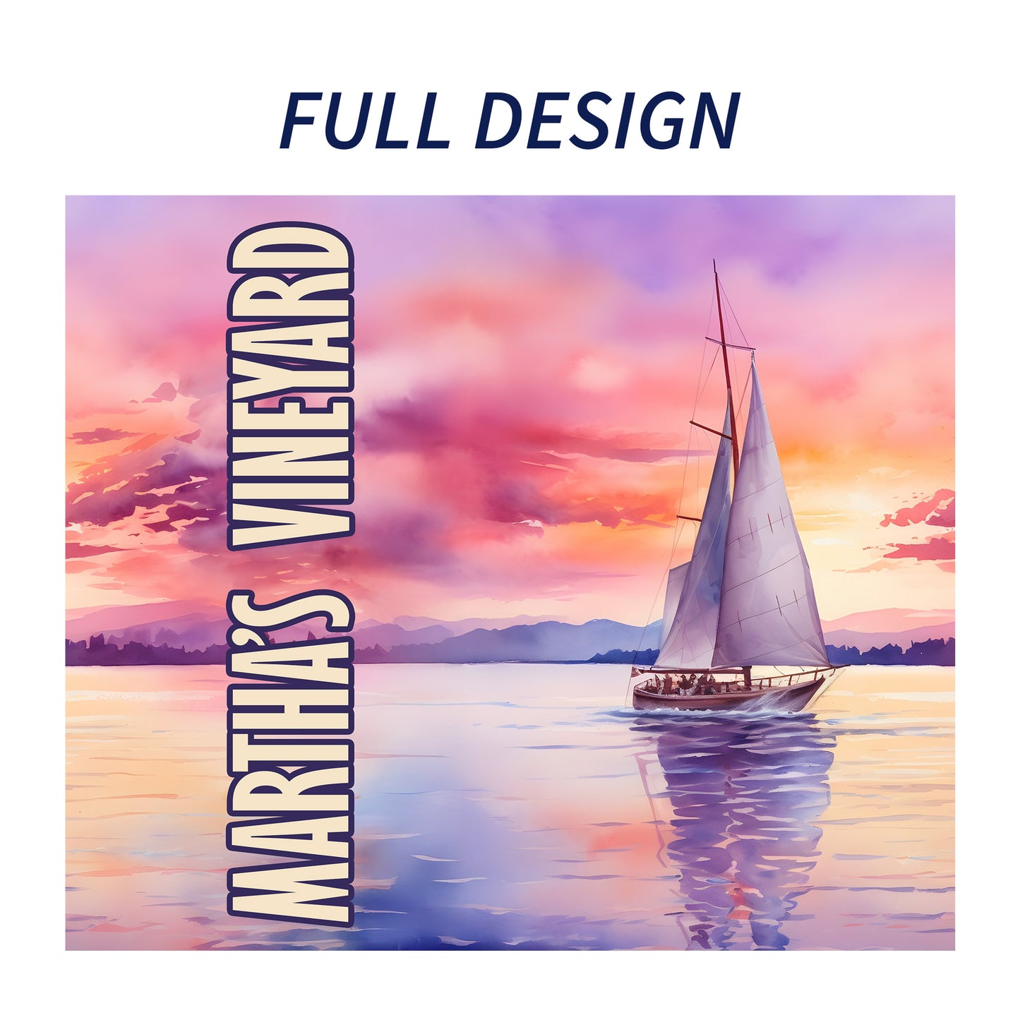 Martha’s Vineyard Sailboat Skinny Tumbler