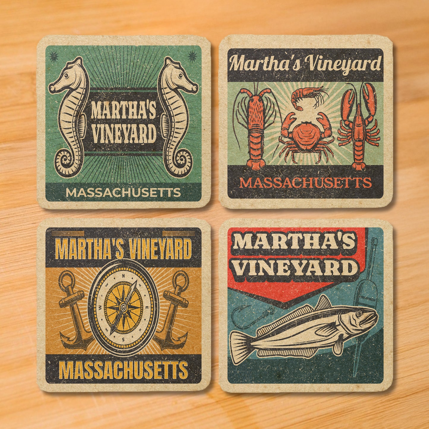 Martha’s Vineyard Vintage Coaster Set