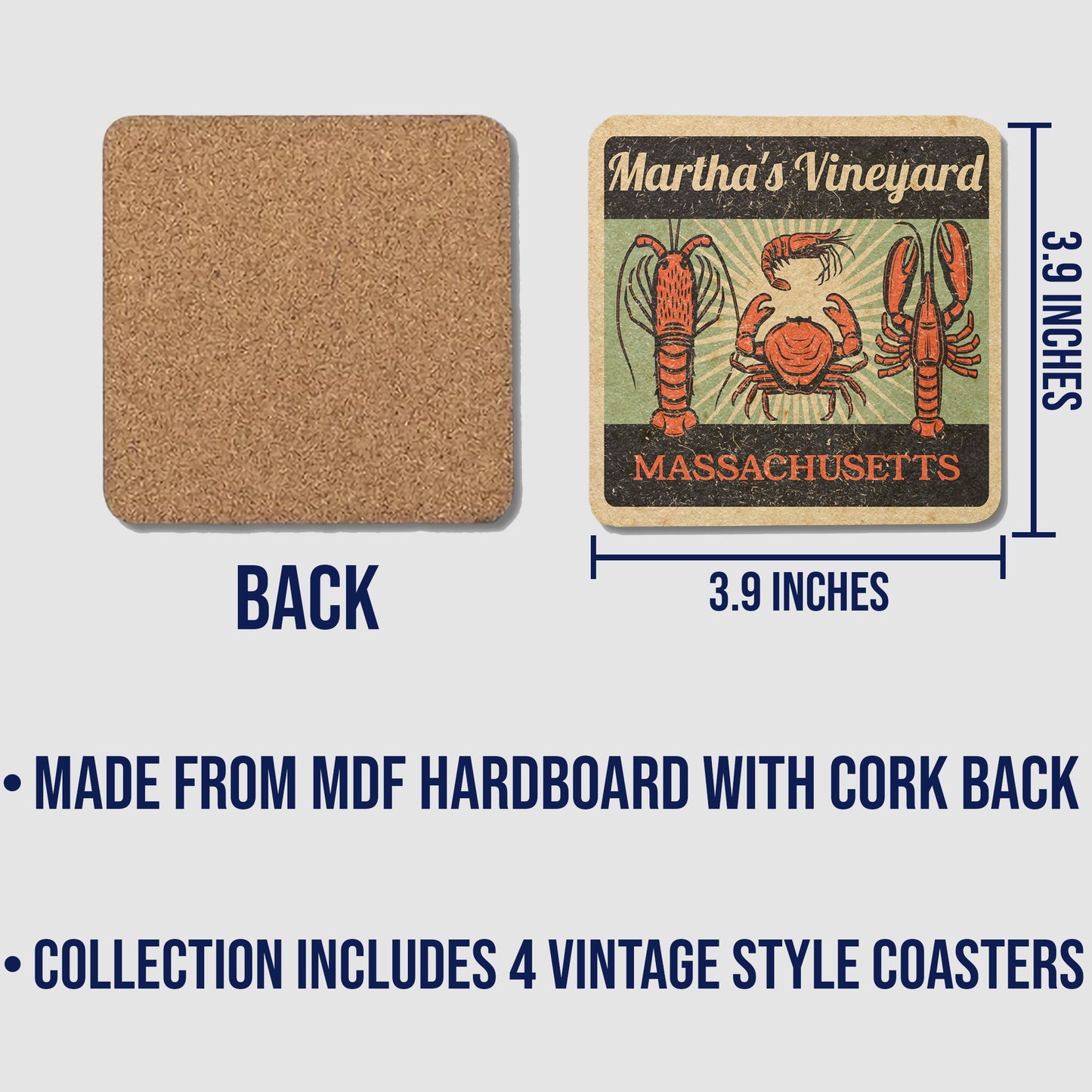 Martha’s Vineyard Vintage Coaster Set
