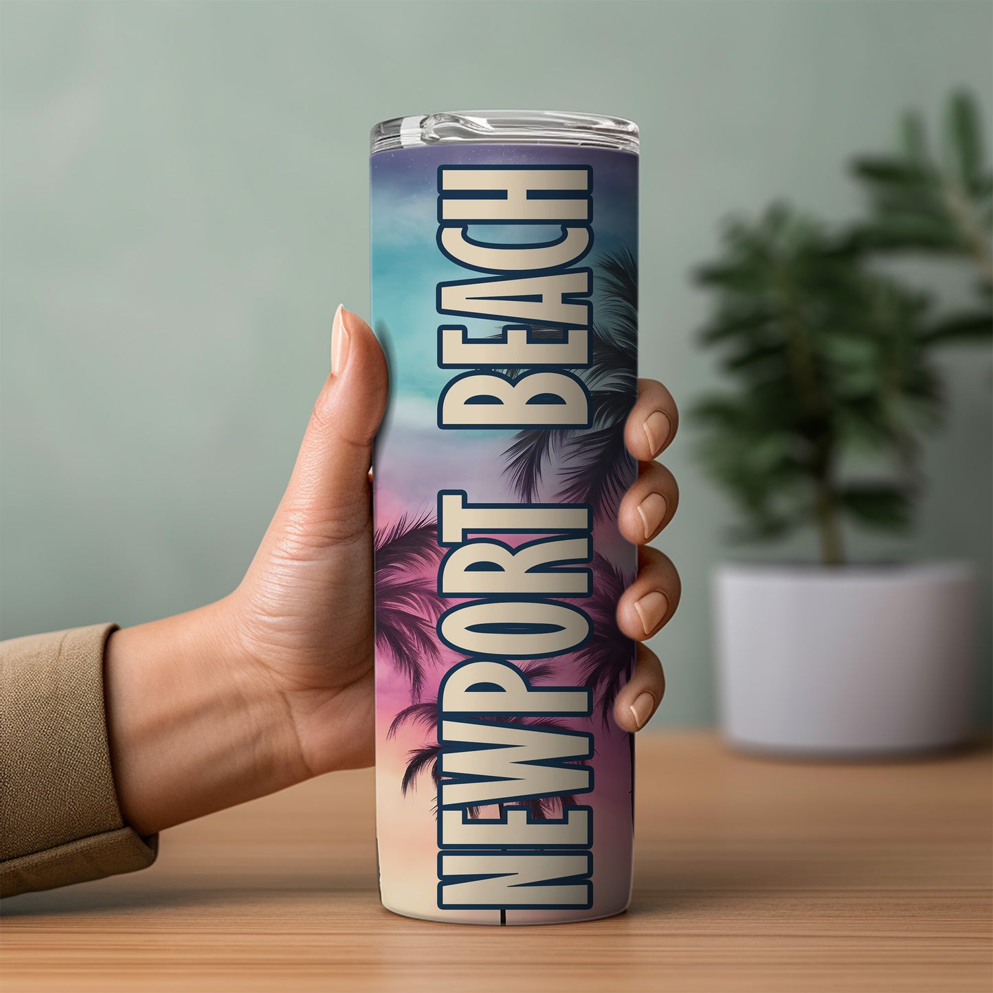 Newport Beach Sunset Skinny Tumbler