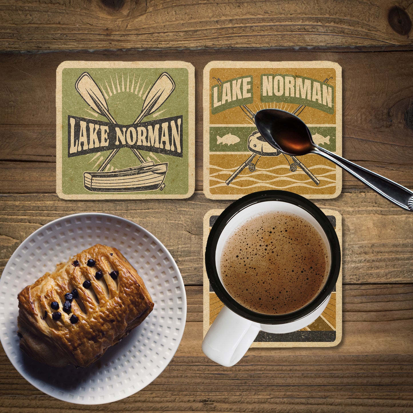 Lake Norman Vintage Coaster Set