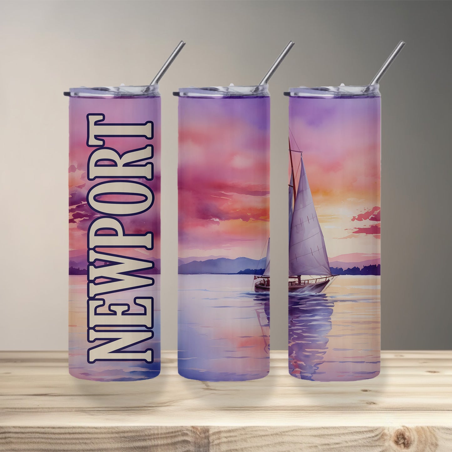 Newport Sailboat Skinny Tumbler