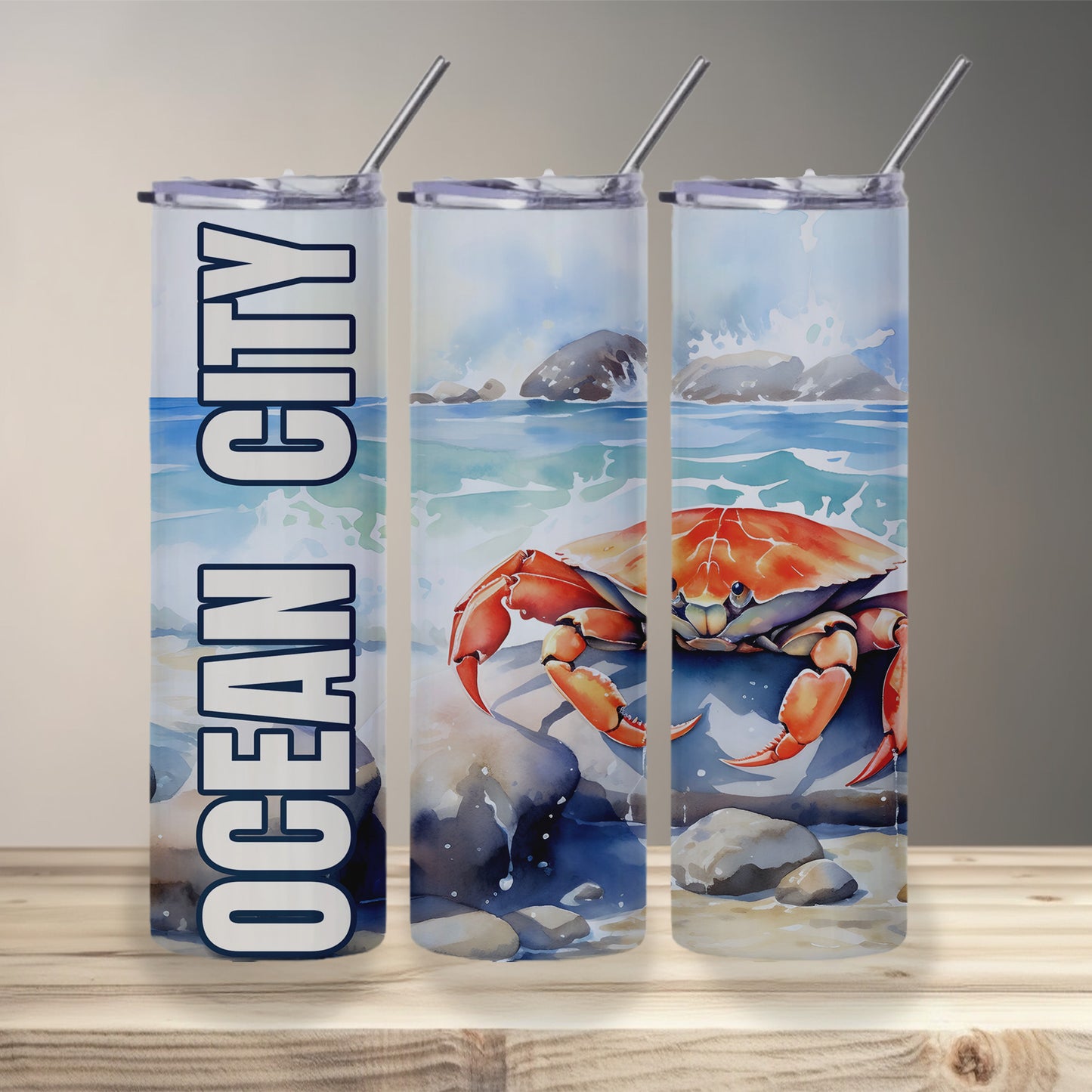 Ocean City (MD) Crab Skinny Tumbler
