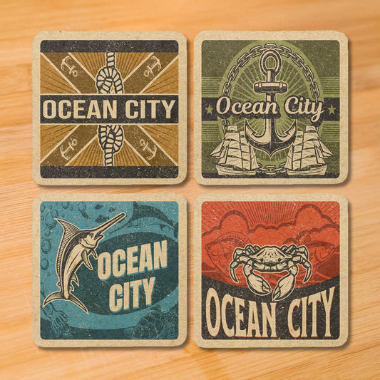 Ocean City (MD) Vintage Coaster Set