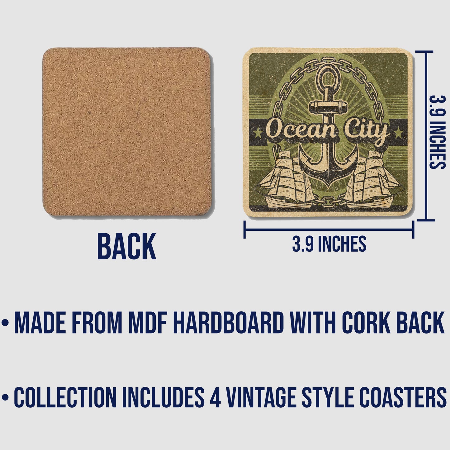 Ocean City (MD) Vintage Coaster Set