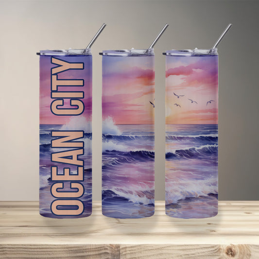 Ocean City (NJ) Shoreline Skinny Tumbler