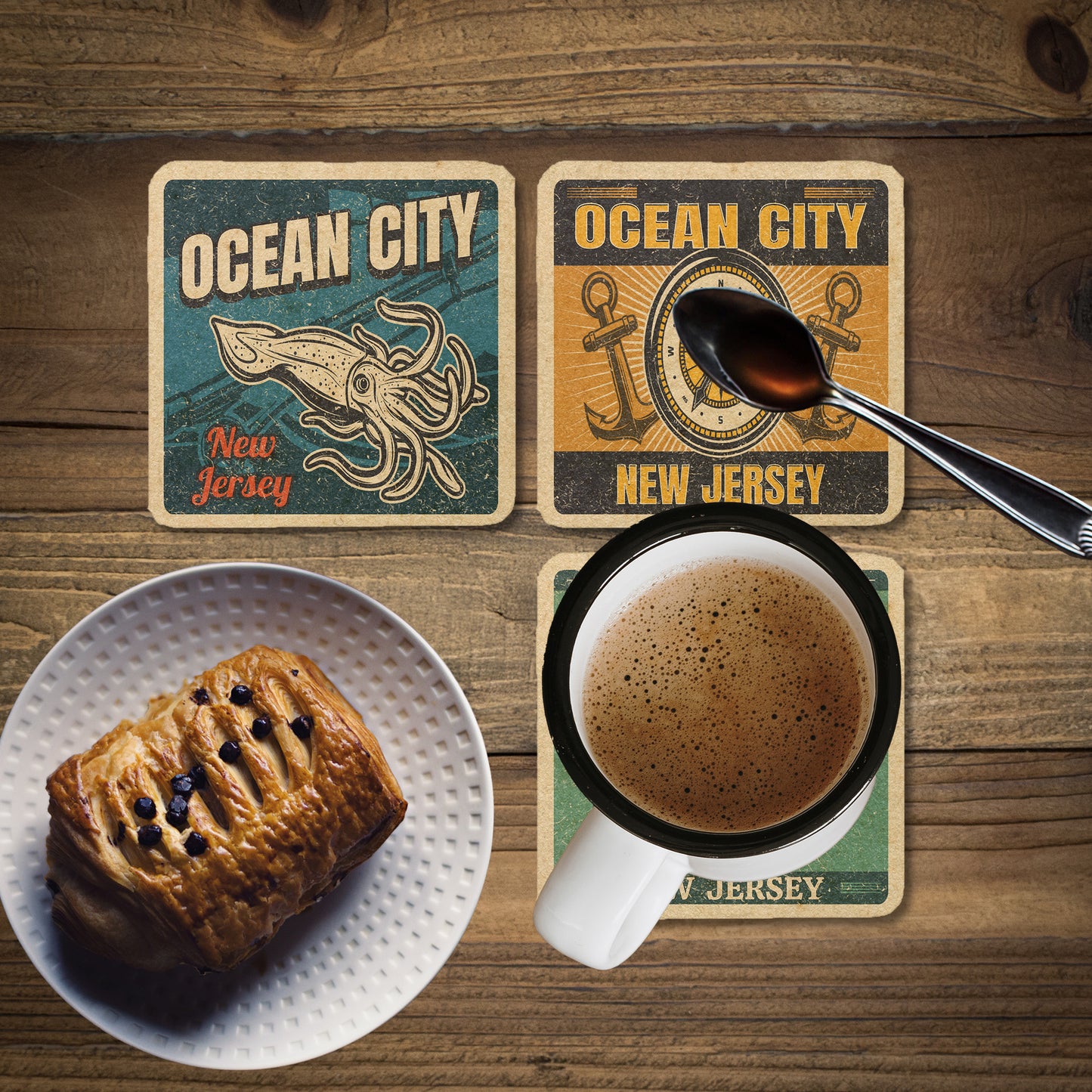 Ocean City (NJ) Vintage Coaster Set
