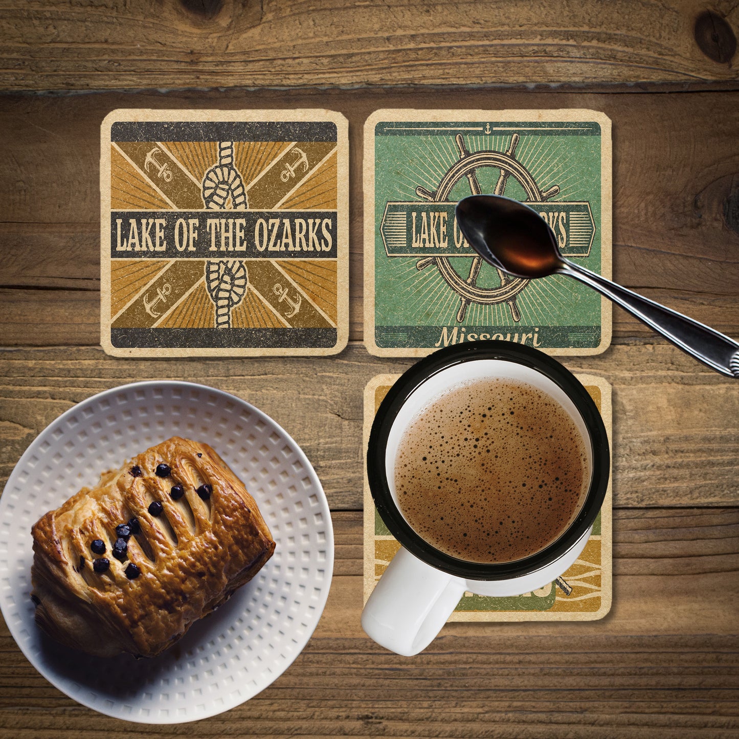 The Lake of the Ozarks Vintage Coaster Set
