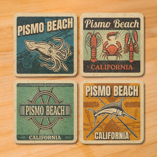 Pismo Beach Vintage Coaster Set