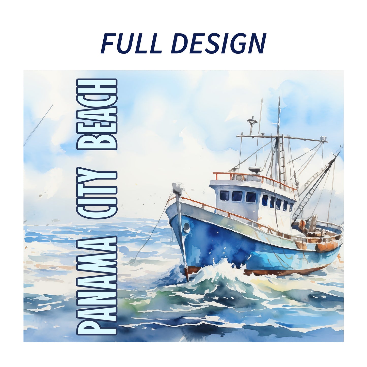 Panama City Beach Fishing Boat Skinny Tumbler