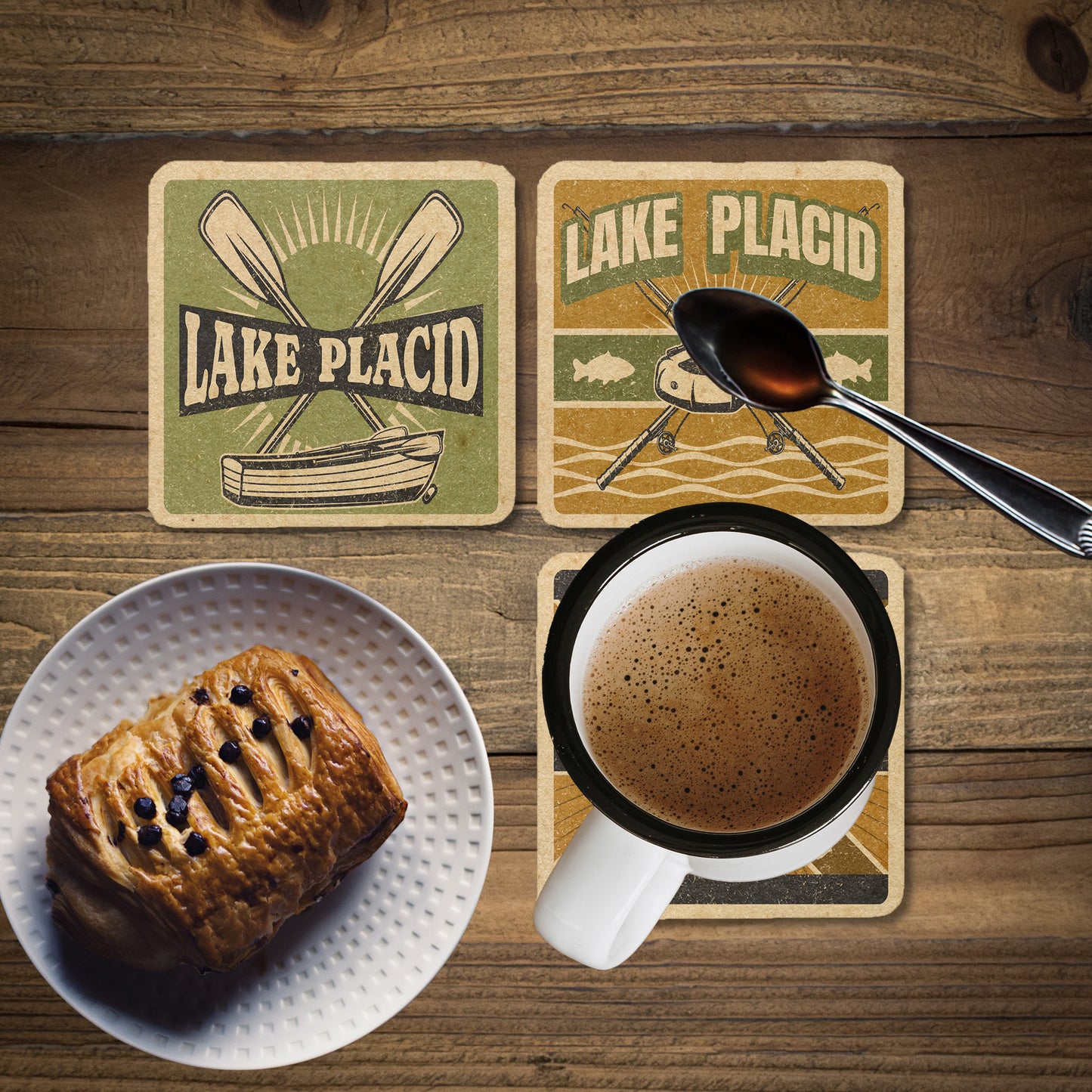 Lake Placid Vintage Coaster Set