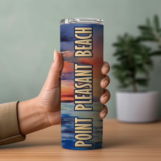 Point Pleasant Beach Sunset Skinny Tumbler