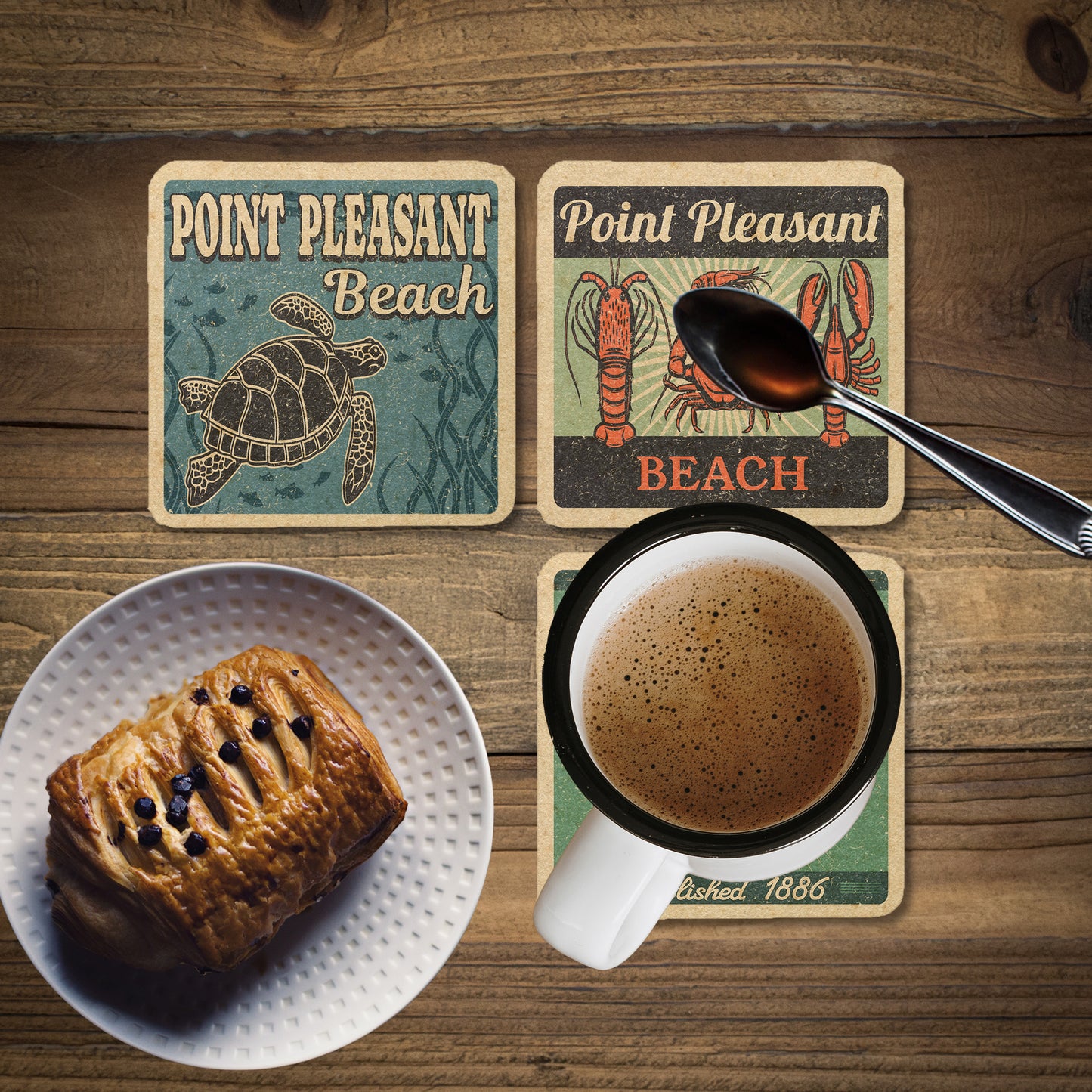 Point Pleasant Beach Vintage Coaster Set