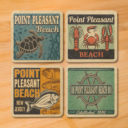 Point Pleasant Beach Vintage Coaster Set