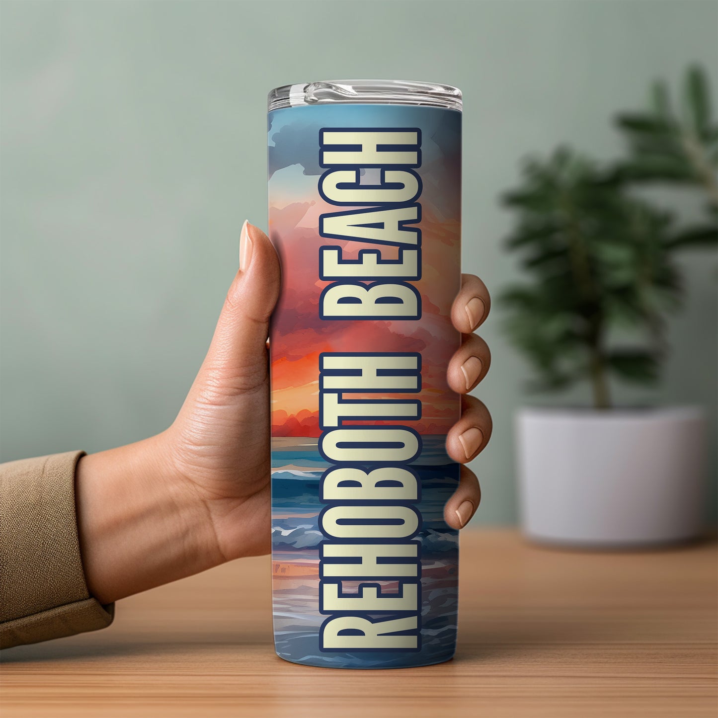 Rehoboth Beach Shoreline Skinny Tumbler