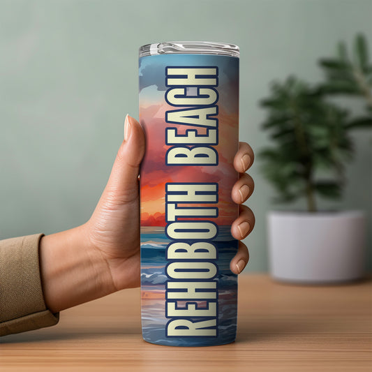 Rehoboth Beach Shoreline Skinny Tumbler