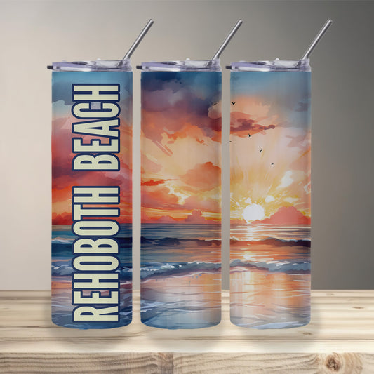 Rehoboth Beach Shoreline Skinny Tumbler