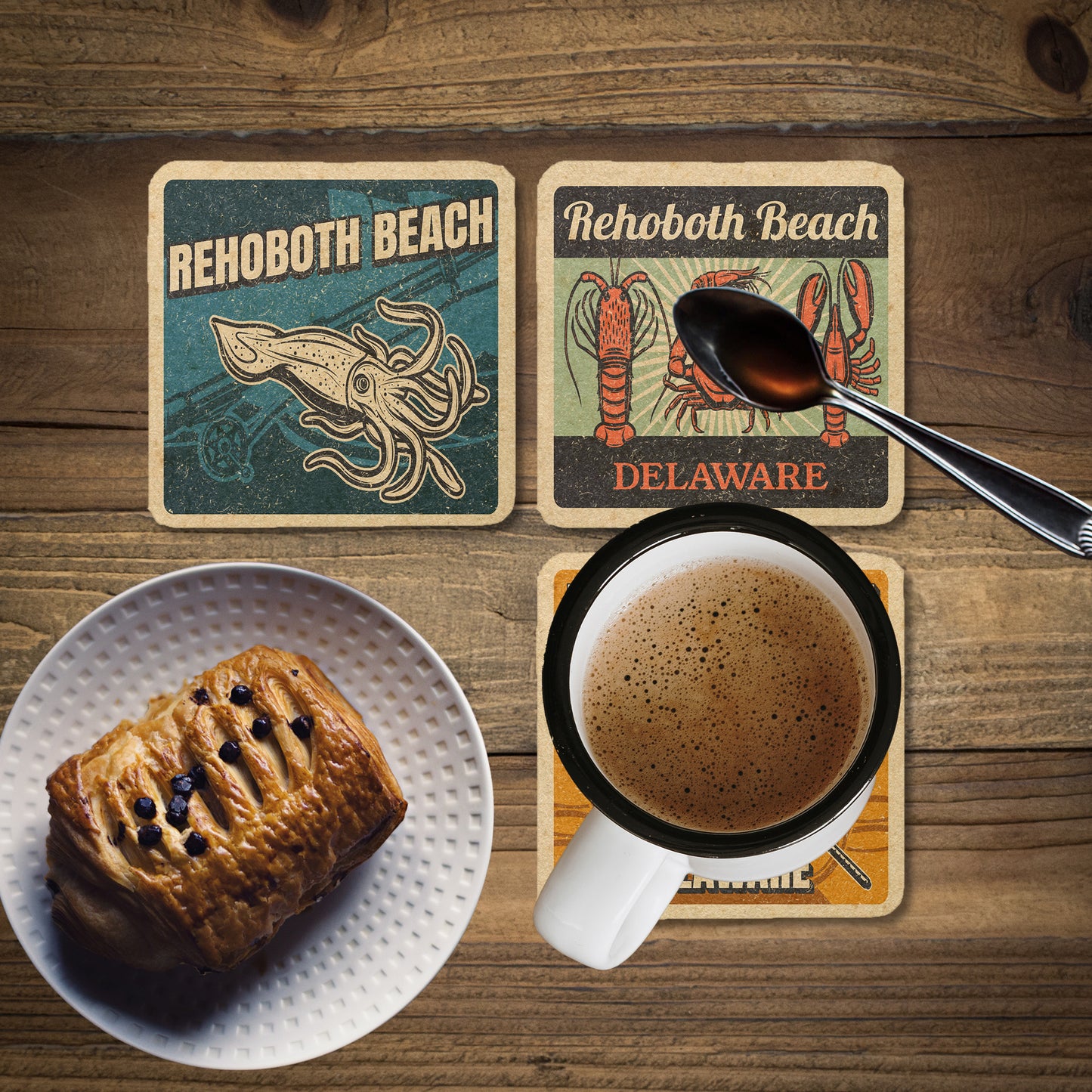 Rehoboth Beach Vintage Coaster Set