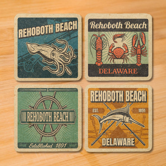 Rehoboth Beach Vintage Coaster Set
