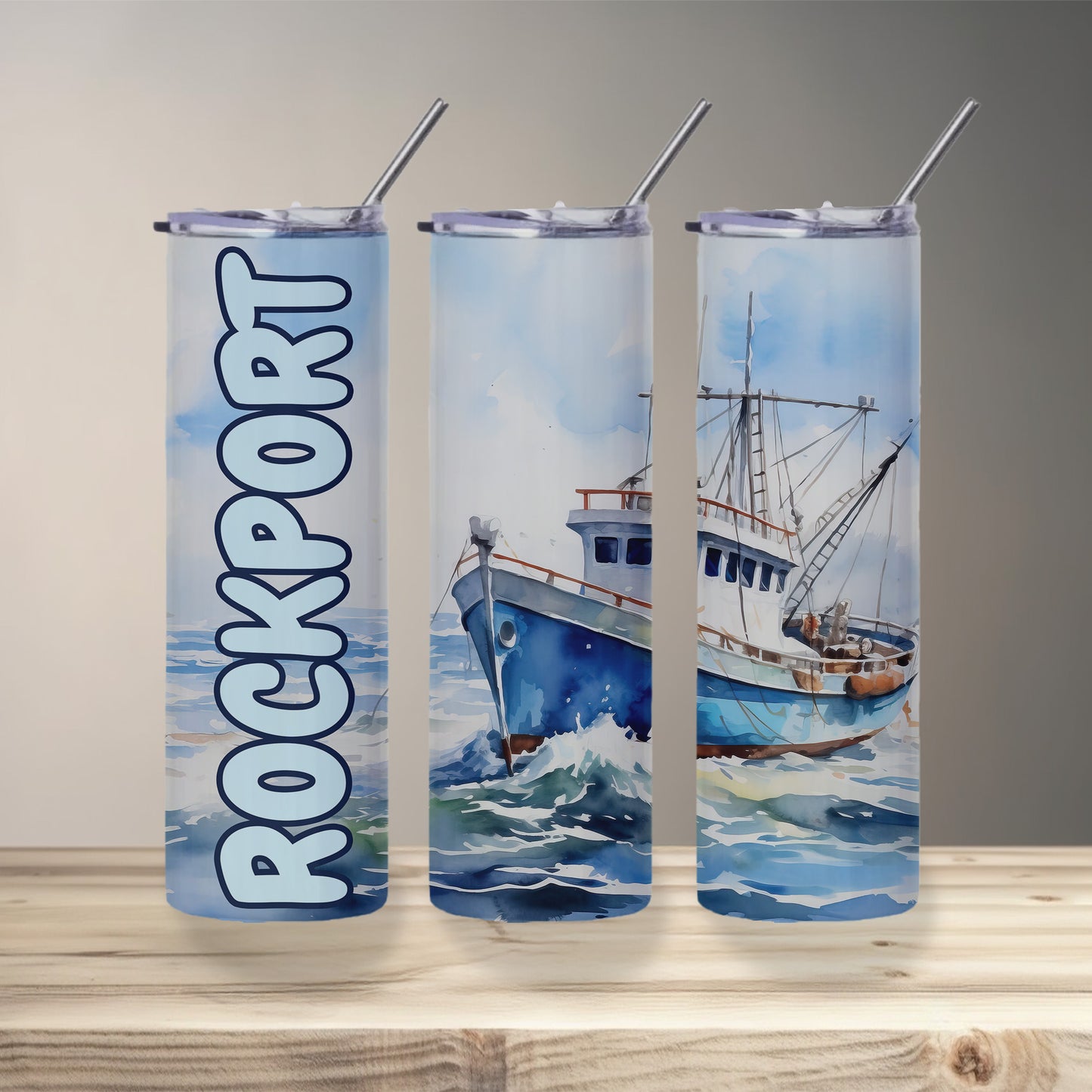 Rockport Fishing Boat Skinny Tumbler