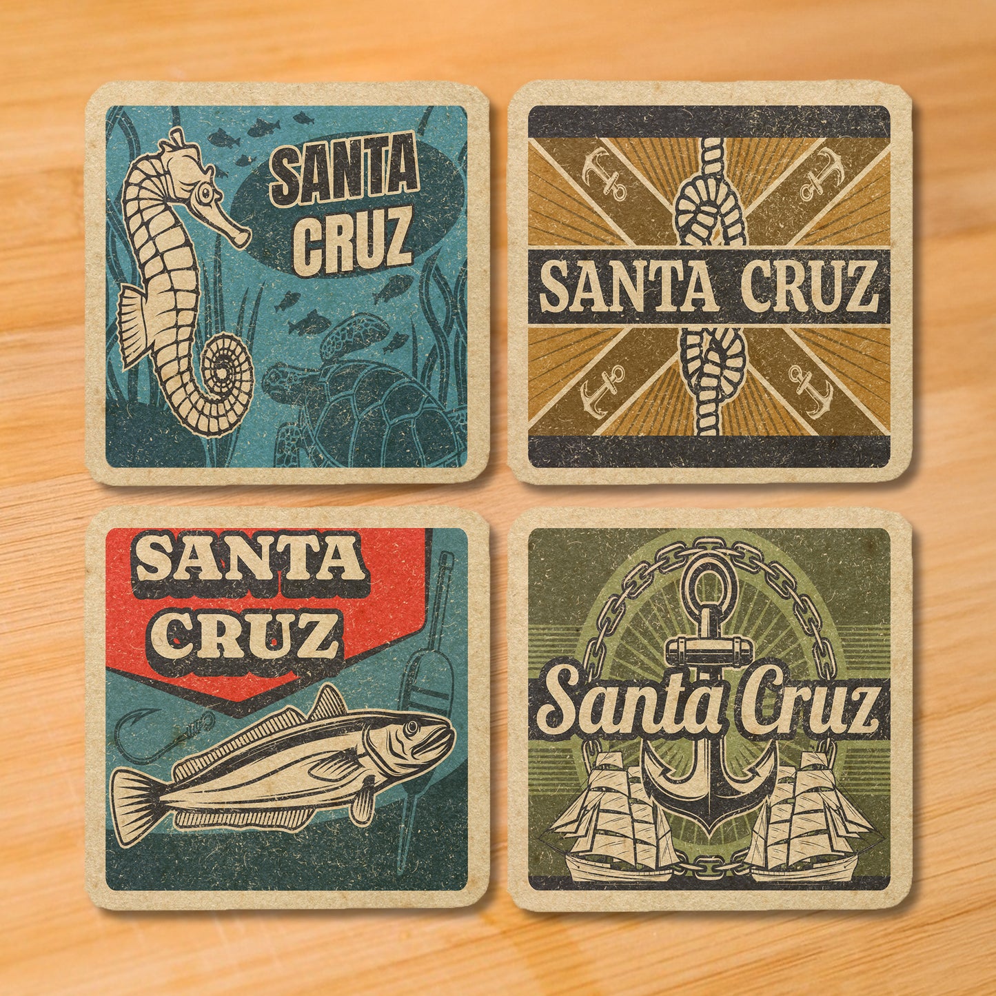 Santa Cruz Vintage Coaster Set
