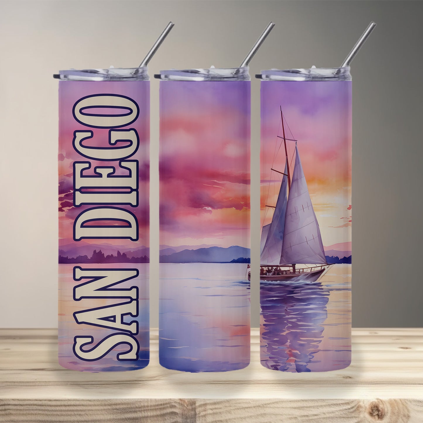 San Diego Sailboat Skinny Tumbler