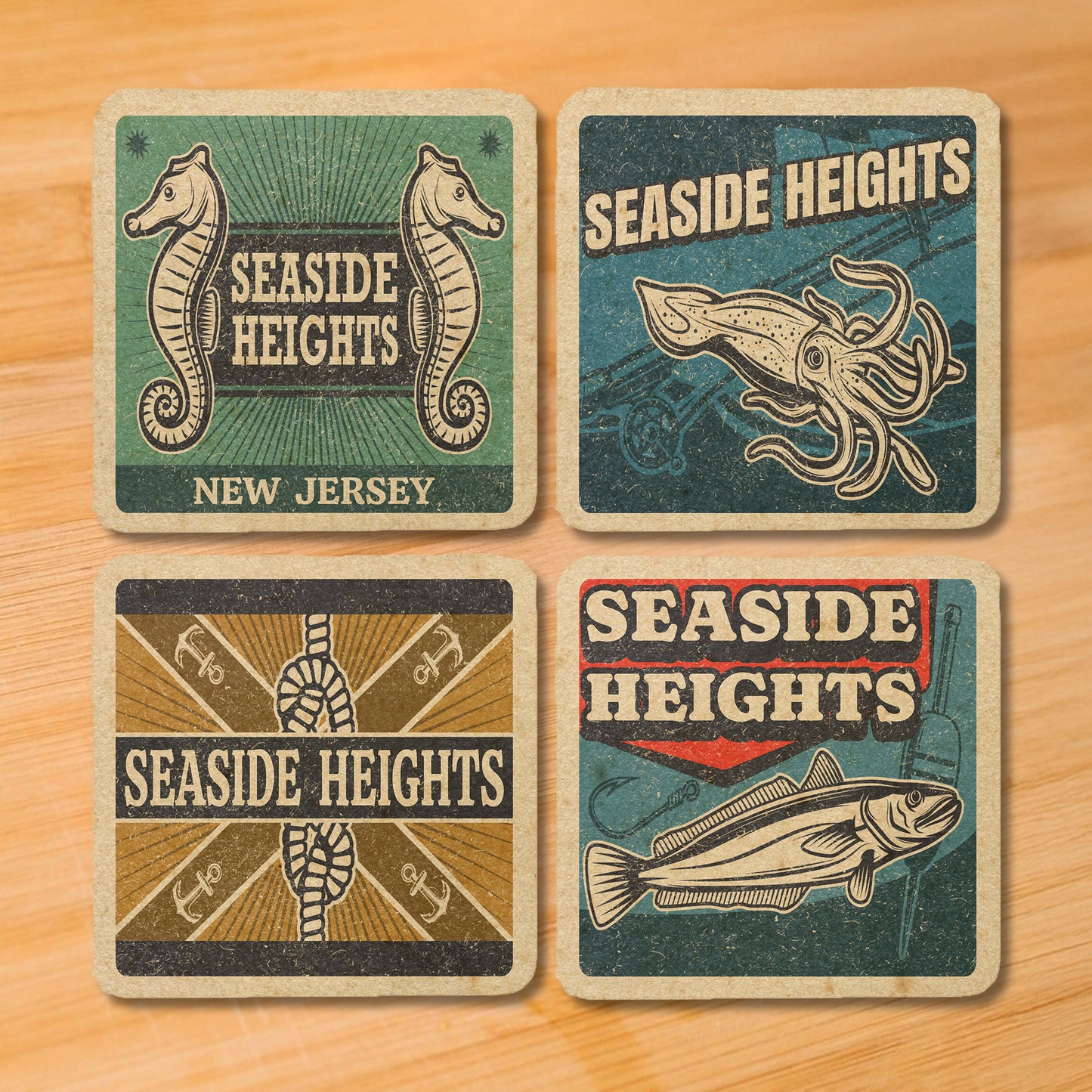 Seaside Heights Vintage Coaster Set