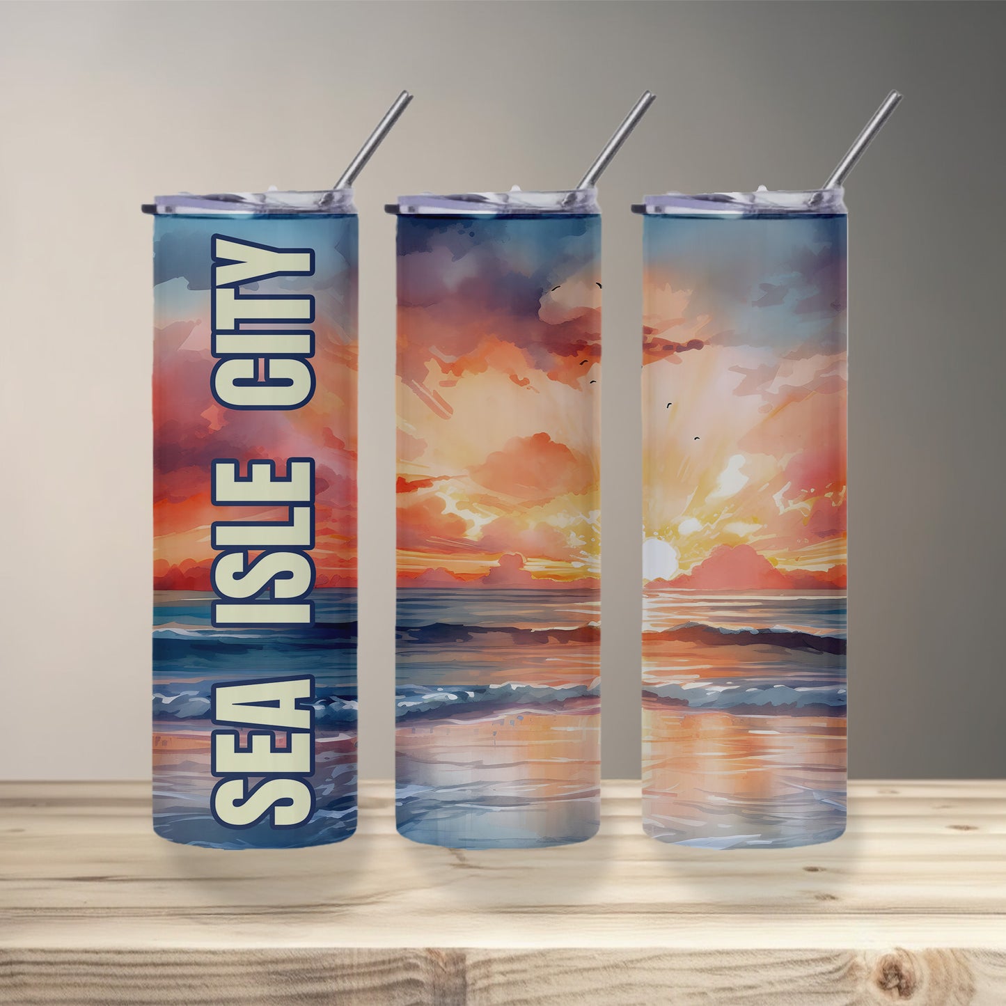 Sea Isle City Shoreline Skinny Tumbler