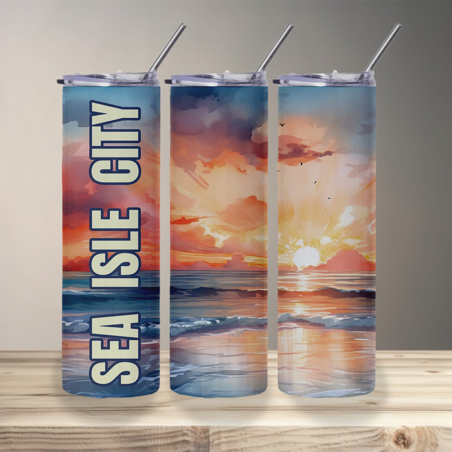 Sea Isle City Shoreline Skinny Tumbler