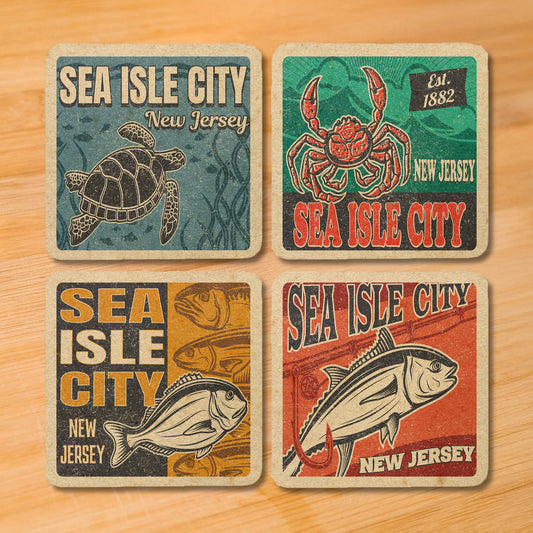 Sea Isle City Vintage Coaster Set