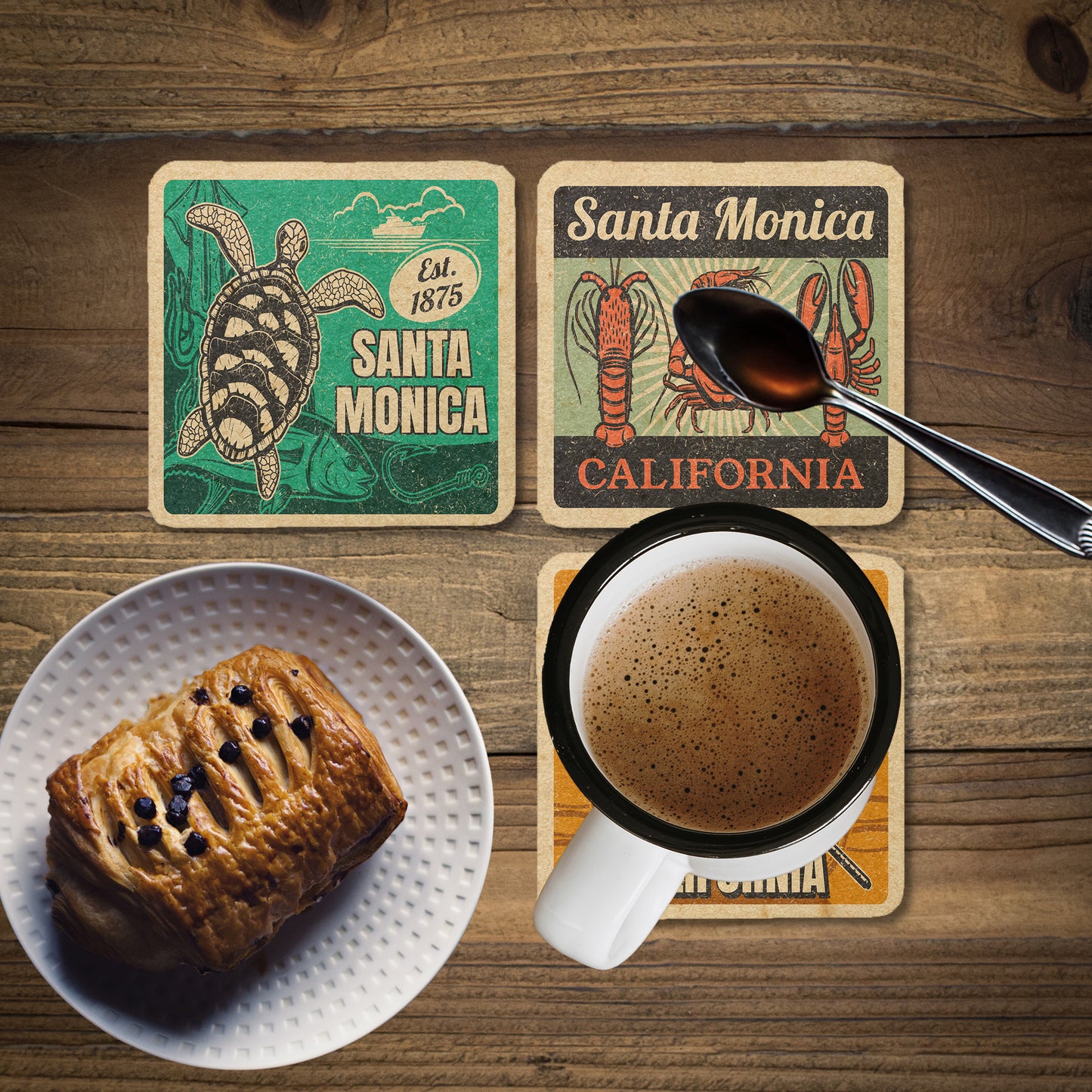 Santa Monica Vintage Coaster Set
