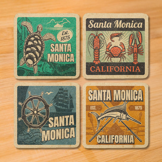Santa Monica Vintage Coaster Set