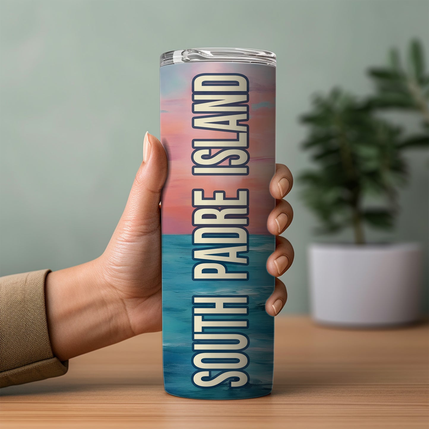 South Padre Island Seagull Skinny Tumbler