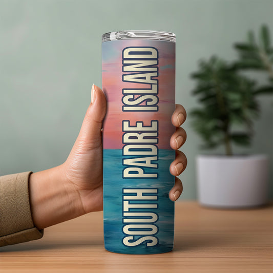 South Padre Island Seagull Skinny Tumbler