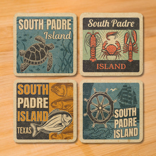 South Padre Island Vintage Coaster Set