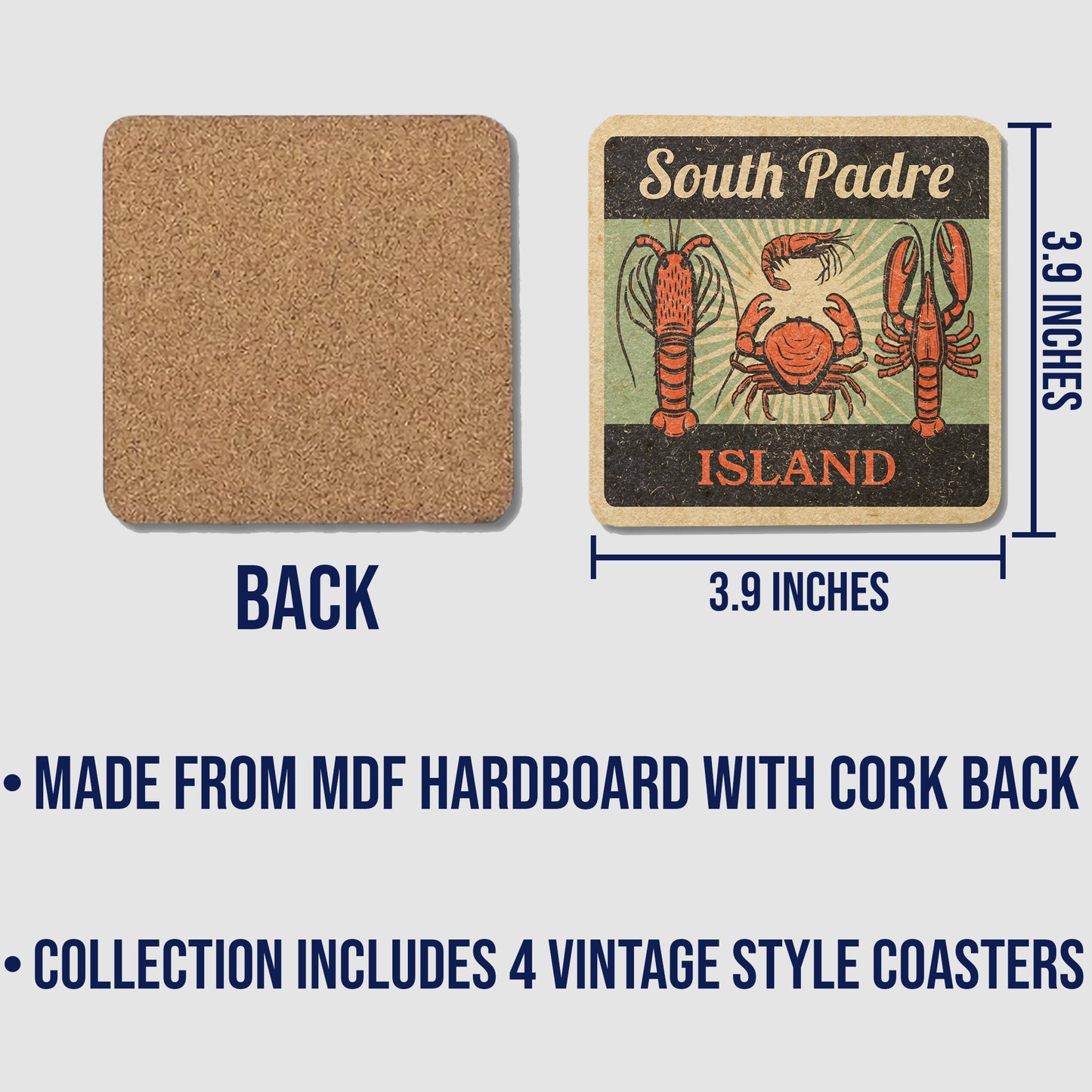 South Padre Island Vintage Coaster Set