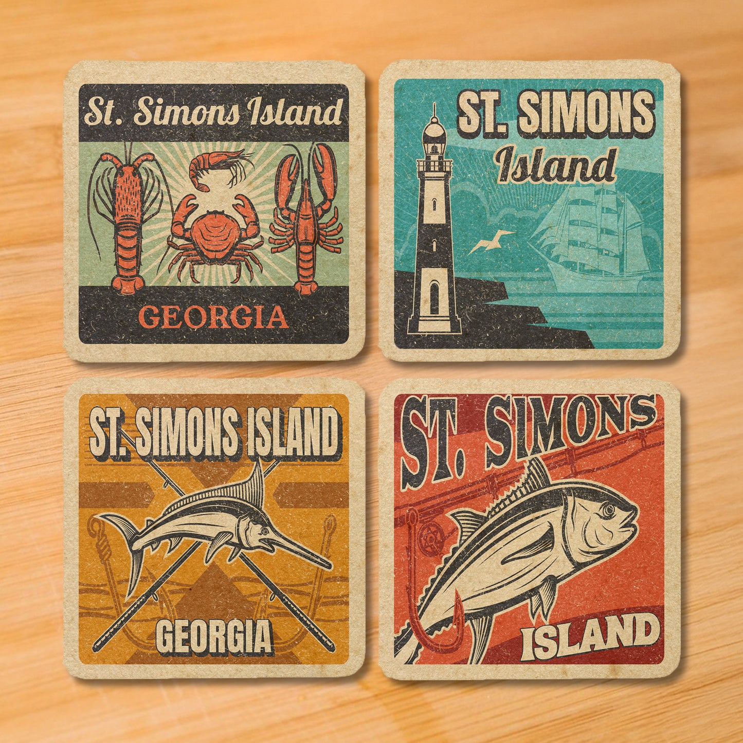 St. Simons Vintage Coaster Set