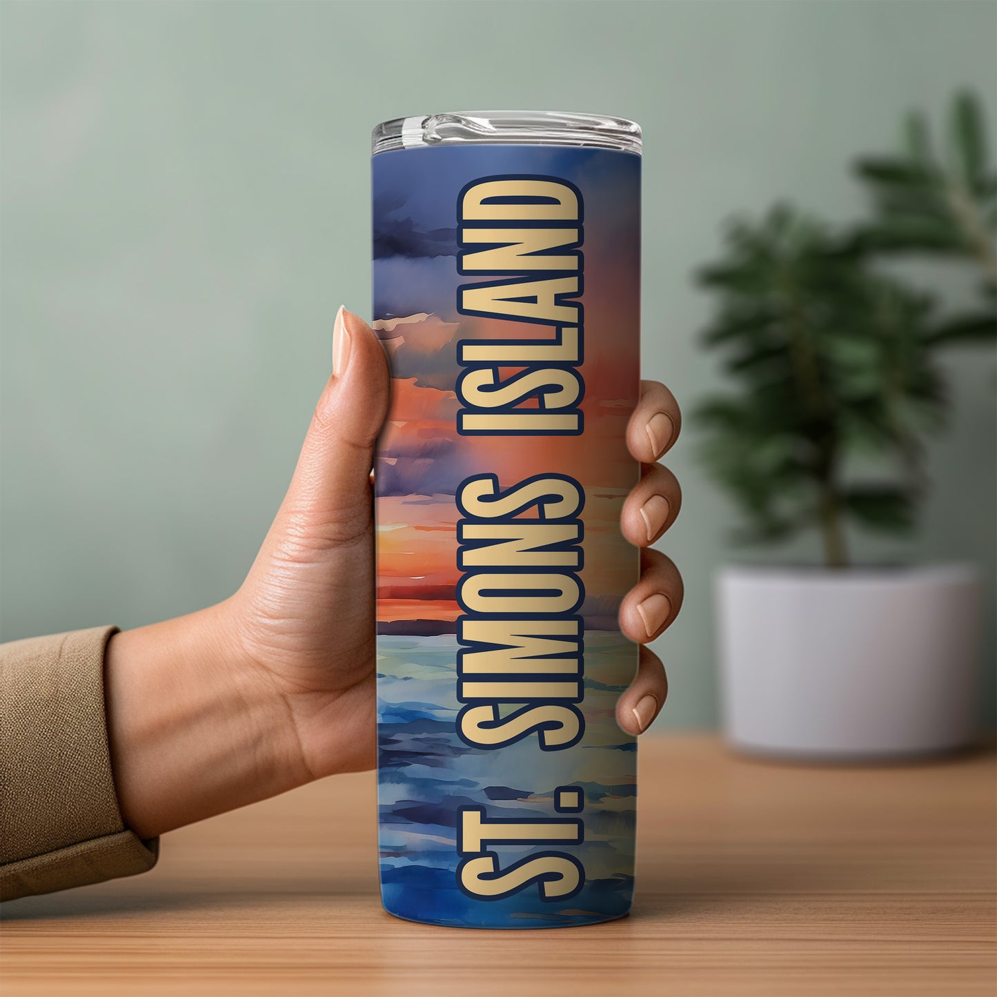 St. Simons Sunset Skinny Tumbler