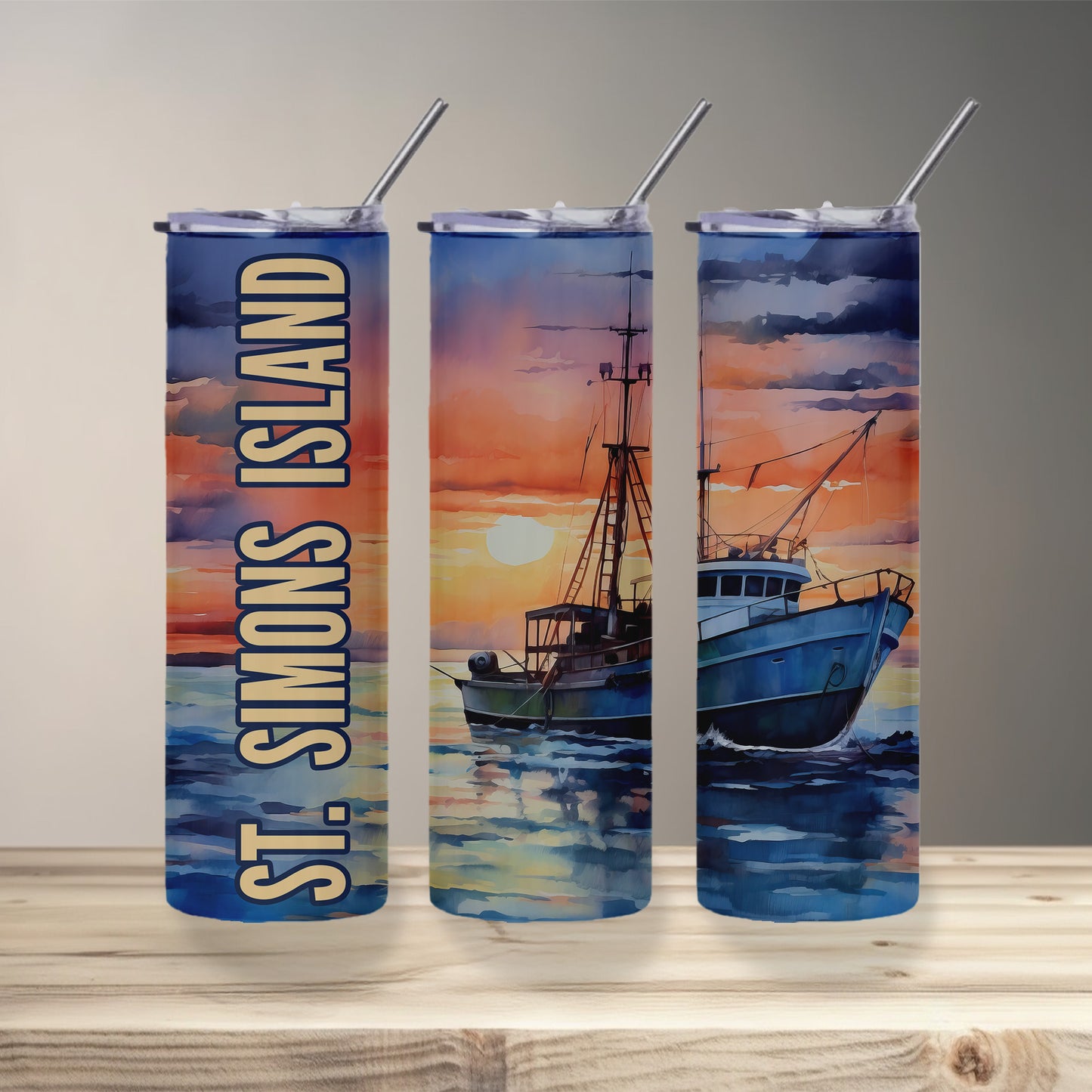 St. Simons Sunset Skinny Tumbler