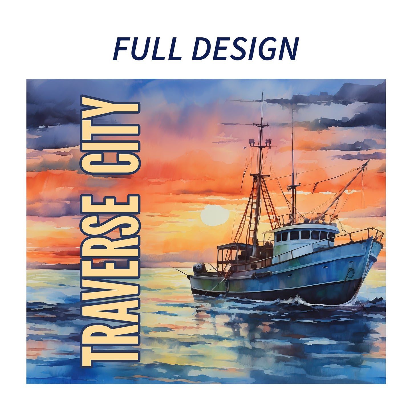 Traverse City Sunset Skinny Tumbler