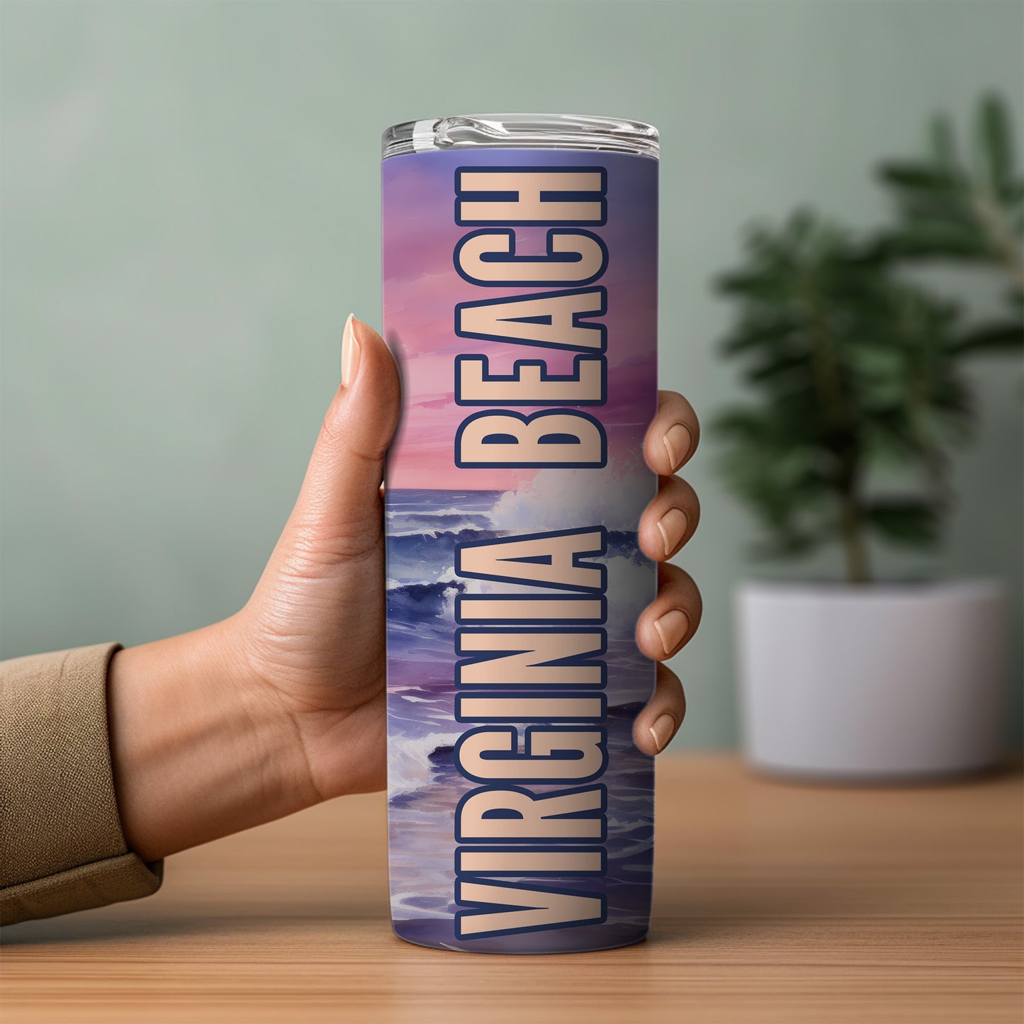 Virginia Beach Shoreline Skinny Tumbler