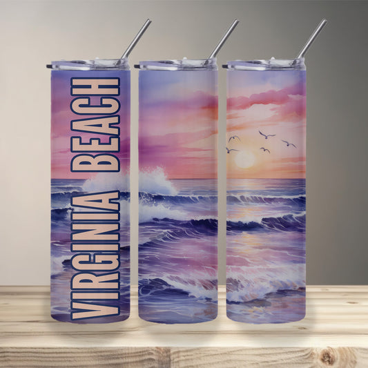 Virginia Beach Shoreline Skinny Tumbler