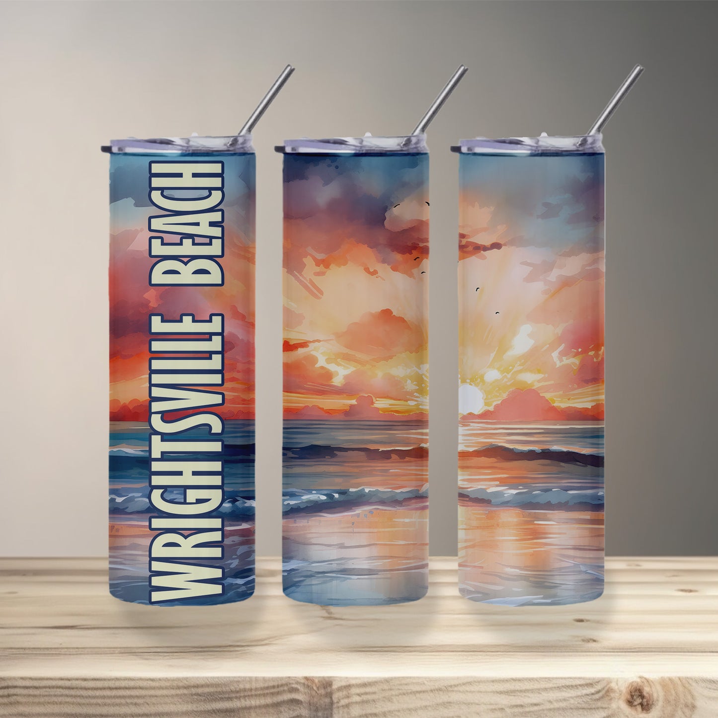 Wrightsville Beach Shoreline Skinny Tumbler