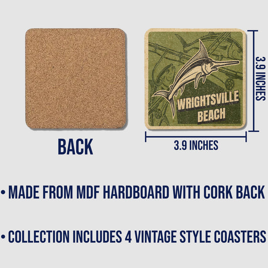 Wrightsville Beach Vintage Coaster Set